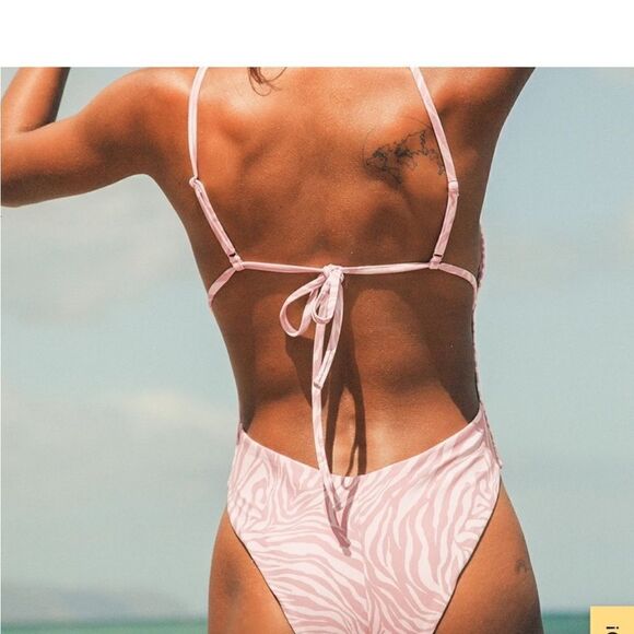 P2F Power 2 the Flower Swimsuit Zara Blush Animal Print Padded Sz Small NWOT - Picture 3 of 12